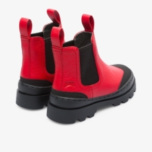 Camper Brutus Kids Chelsea Boots US-85033 Black / Red Discount